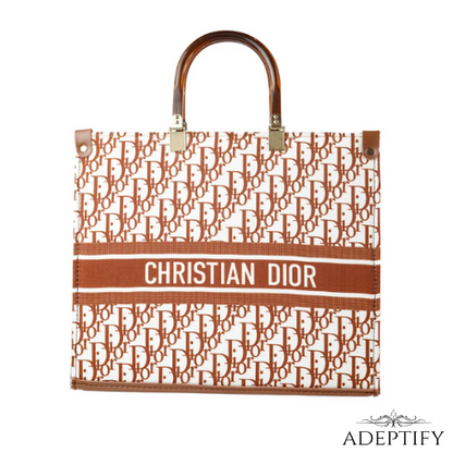 Christian Dior Brown Monogram Canvas Tote Bag